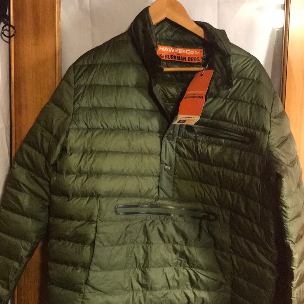 NWT HAWKE & CO w/ BURKMAN BROS PUFFER PULLOVER